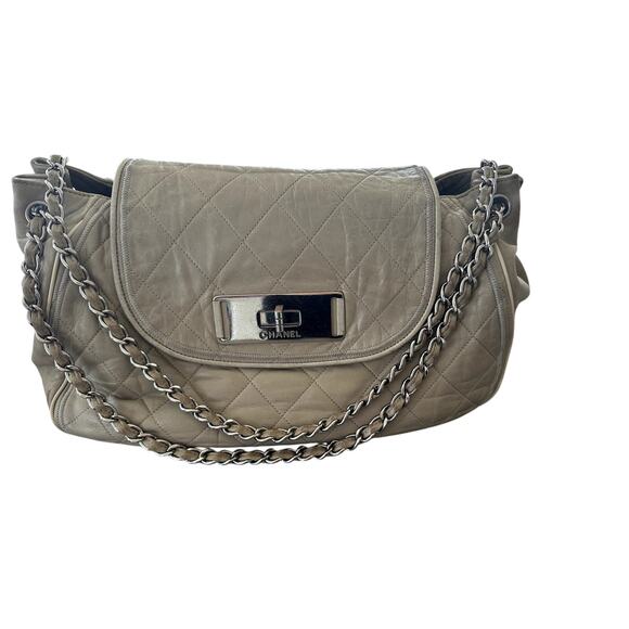CHANEL Handbags - Authentic Chanel Quilted Calfskin Tote – Beige / Silver Hardware